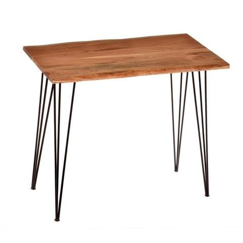 Lila Live Edge Bar Table: Natural/Black Metal Frame