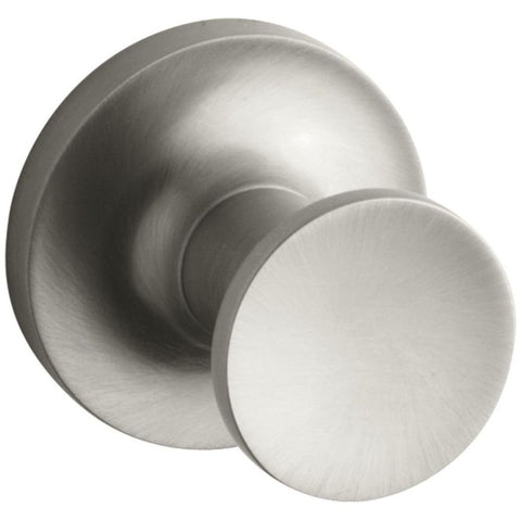 KOHLER 14443-BN Purist Robe Hook, Robe Hooks for Bathroom, Robe Hooks for Wall, Vibrant Brushed Nickel