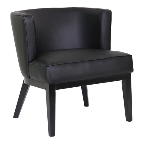 Oakestry Black Ava Quilted Guest Chair Diamond Patterned Caressoftplus Vinyl Upholstery with Mahogany Wood Frame Design for Home Office or Commercial Use Comfortable Padded Seat and Backrest