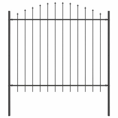 vidaXL Garden Fence Grey 66.93 x 74.80 in Powder-Coated Steel, Garden & Terrace Divider, Modern Rectangular Design, Water-Resistant, Durable Lawn Partition
