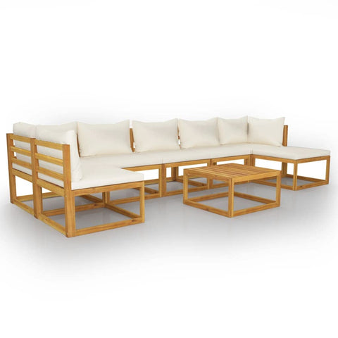 vidaXL Patio Lounge Set 8 Piece, Patio Furniture Set for Outdoor Garden, Sectional Sofa with Cushions, Coffee Table, Modern Style, Solid Wood Acacia