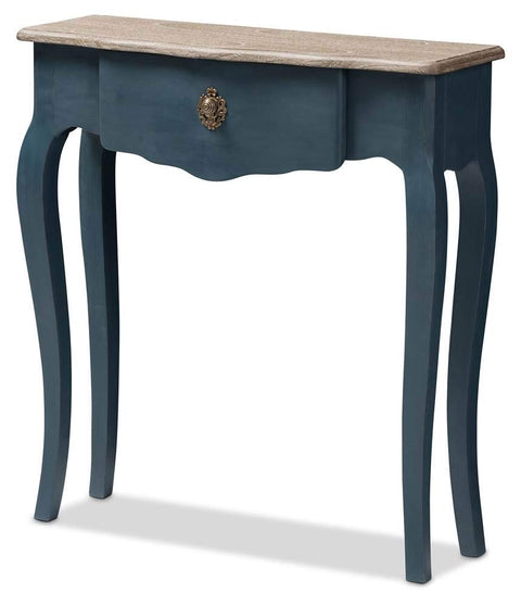Baxton Studio Mazarine Classic and Provincial Blue Spruce Finished Console Table