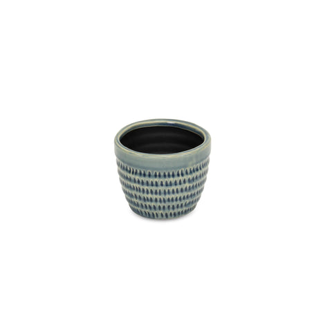 Cheung's Home Decorative Modern Idola Tapered Blue Ceramic Pot - Small