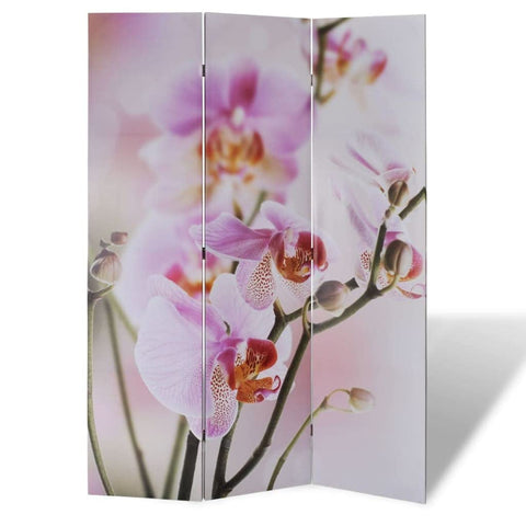 vidaXL Folding Room Divider 47.2"x66.9" Flower Privacy Screen Room Partition