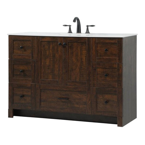 Elegant Decor Soma 48" Aluminum MDF Single Bathroom Vanity in Expresso