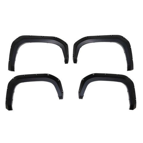 TrailFX Fender Flare TFT3005S, Pocket Style, 2.8 Inch Front/ 5.9 Inch Rear Tire Coverage, Black Smooth Paintable Finish, Set of 4, Fits 2024-2026 Toyota Tacoma