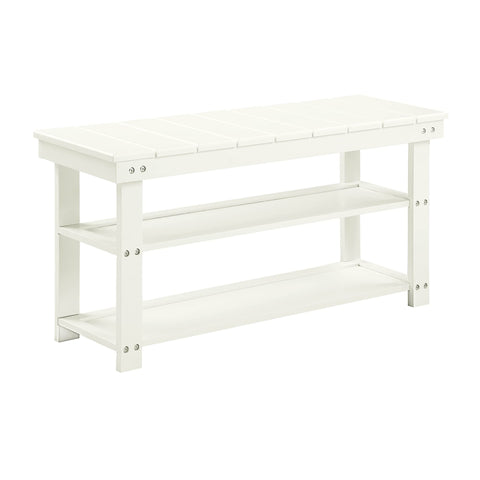 Convenience Concepts Oxford Utility Mudroom Bench with Shelves, Ivory