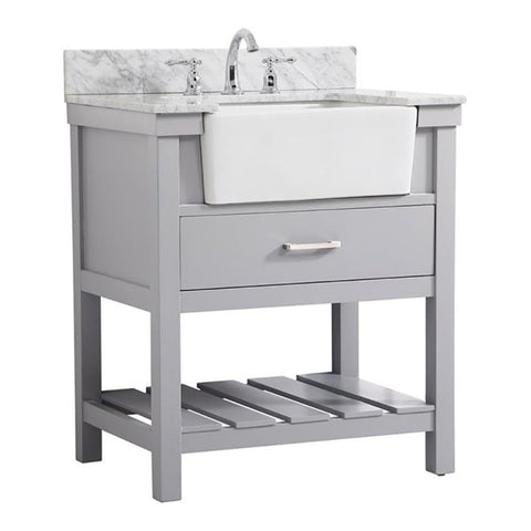 Elegant Decor Clement 30" MDF Single Bathroom Vanity with Backsplash - Gray