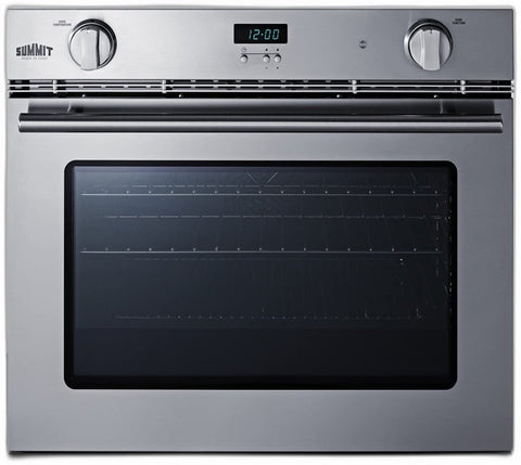 Summit Appliance SGWOGD27 27" Wide Gas Wall Oven, Comes Set for Natural Gas, 12000 BTU, 3.0 cu.ft Capacity, Stainless Steel