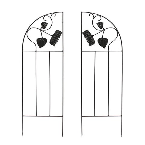 Achla Designs FT-43S Sunflower Side Panels Support Wrought Iron Garden Trellis for Climbing Plants