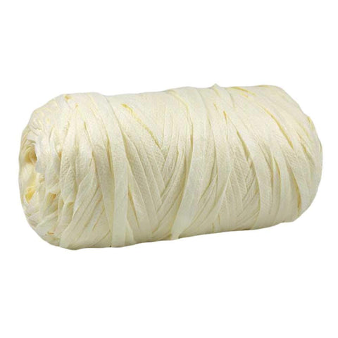 1 Skein DIY Nylon Straw Yarn Crochet Yarn for Summer Straw Hat Handbag, White