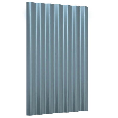 vidaXL Roof Panels 12 Pcs, Roofing Material, Profile Sheet, Garage Roof Panel for Sheds Stables Mobile Homes, Galvanized Steel Gray