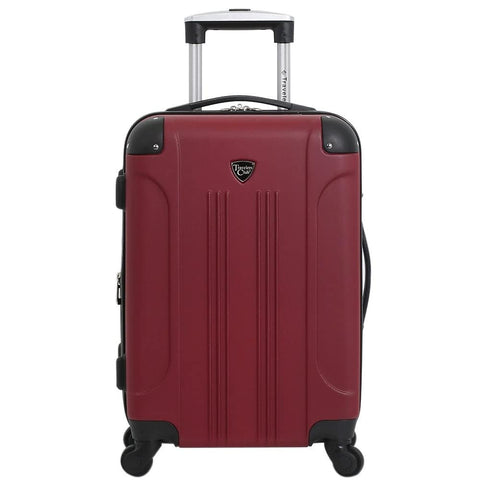 Travelers Club Chicago Hardside Expandable Spinner Luggage, Rhubarb, 20" Carry-On