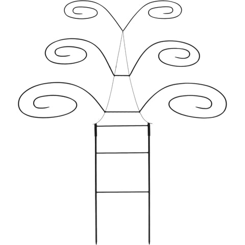 Butterfly Wrought Iron Plant Trellis, 49.75 Inch Decorative Garden Support for Climbing Vines, Graphite Powder Coated