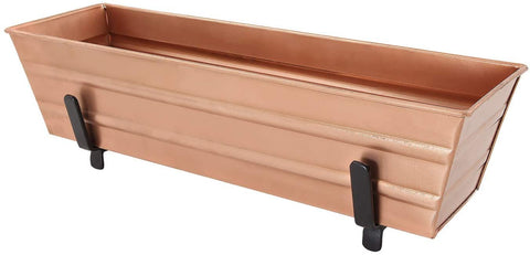 Oakestry C08C-K4 Small Copper Flower 2 x 4 Railings Window Box and Brackets