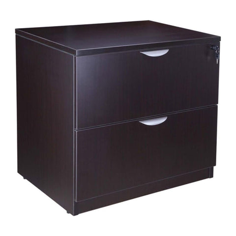 Oakestry Lateral File Cabinet Two-Drawer Wood Finish Office Storage Organizer Legal Letter Filing System Lockable Full Extension Drawers Furniture Secure Document Holder Compact Space Saver Solution