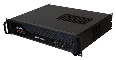 Gemini Professional 3000W 2-Channel Power Amplifier – PA & DJ Power Amp with XLR/RCA Inputs, Bridge Mode, Cooling Fan, Clip Limiter, Speakon Outputs, Rackmount Pro Audio Amplifier (XGA-3000)