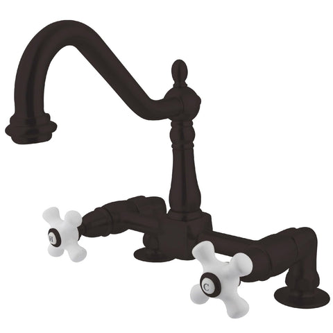 Kingston Brass KS1145PX 8-Inch Centers Kitchen Faucet, Oil Rubbed Bronze