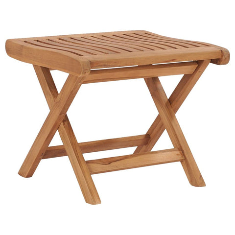 vidaXL Solid Teak Wood Folding Footrest Outdoor Patio Balcony Terrace Wooden Seat Home Furniture Garden Wooden Stool Side Table Foldable