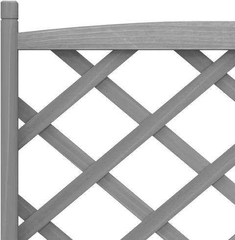 vidaXL Solid Fir Wood Planter with Trellis - Gray Raised Garden Bed/Outdoor Rectangular Flower Box for Climbing Plants - Patio and Garden Decor, 29.5x13.8x59.1 inches, 365489