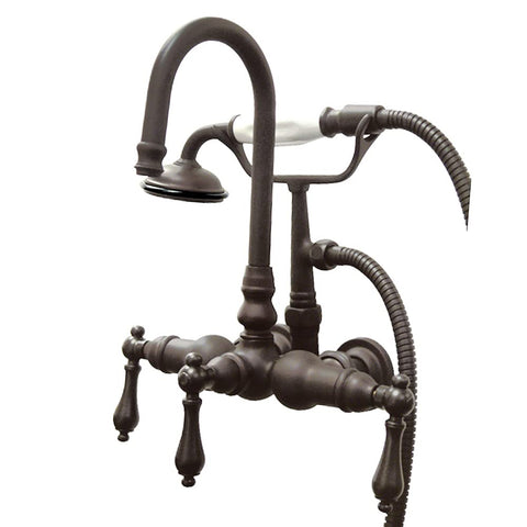 Kingston Brass CC7T5 Vintage 3-3/8" Wall Mount Tub Faucet with Hand Shower, Oil Rubbed Bronze
