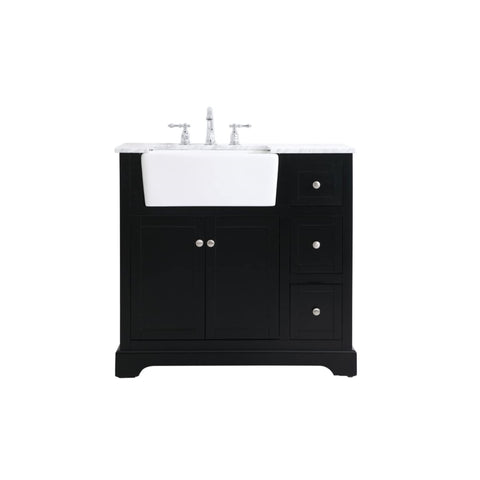 Elegant Decor Franklin 36" Wood Single Bathroom Vanity in Black