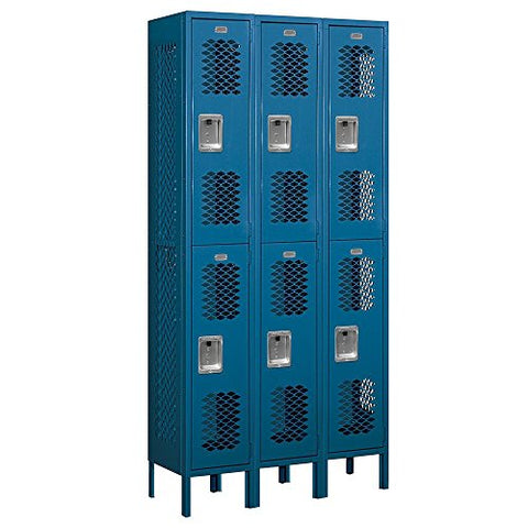 Salsbury Industries 72362BL-U Double Tier 36-Inch Wide 6-Feet High 12-Inch Deep Unassembled Vented Metal Locker, Blue