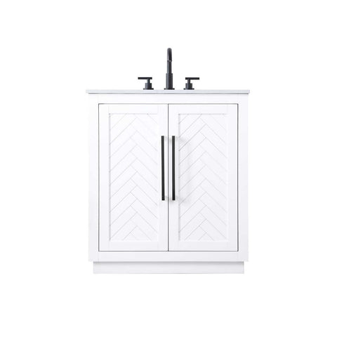ELEGANT Kitchen and Bath 30 inch Single Bathroom Vanity in White