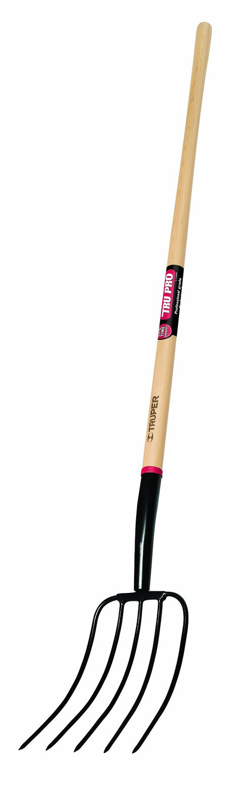 Truper 30314 Tru Pro 54-Inch Manure Fork 5-Tine, Ash Handle