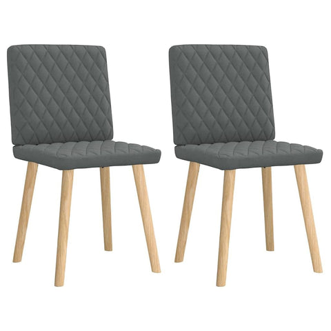 vidaXL - Dining Chair Set - Dark Gray Fabric - Metal/Wood Frame - Comfortable Foam Seat - Modern Style for Dining/Living/Kitchen - 242.5 lb Capacity - 17.7x21.3x33.9 Inches - 2 pcs
