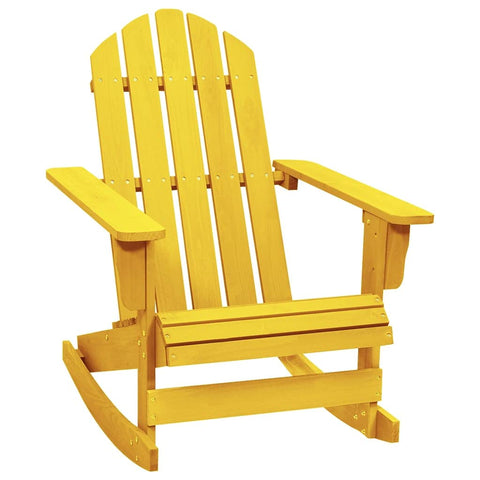 vidaXL Garden Rocking Chair Yellow Solid fir Wood Standard Comfy