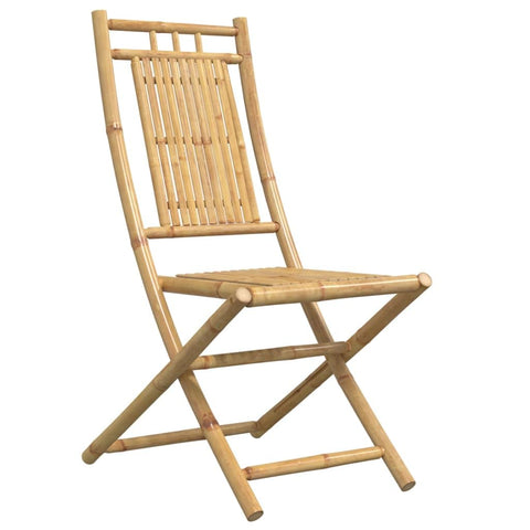 vidaXL - Folding Patio Chairs Set of 2 Bamboo | Comfortable Backrest | Outdoor Garden & Patio Seating | Foldable & Portable