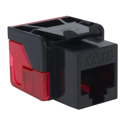 ICC CAT6 Keystone Jack with Inline IDC No Pair Split Wiring (Easier Termination) UL Listed PoE++ TAA Compliant for Wall Plate or Patch Panel, Works with JackEasy Termination Tool, Black