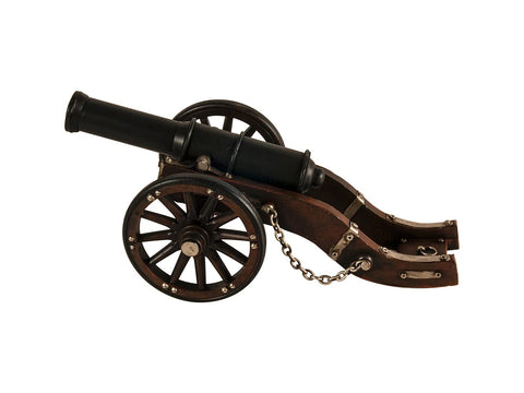 Old Modern Handicrafts Louis XIV Cannon Model - Made from Iron - A Regal Tribute to History - 11 x 5.5 x 3 Inches