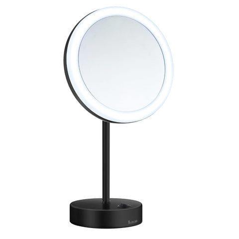 Smedbo FK484EW Led Dual Lighted 5X Magnification Make-Up Mirror (Warm/Cool Lighted), Polished Chrome/Enamel White