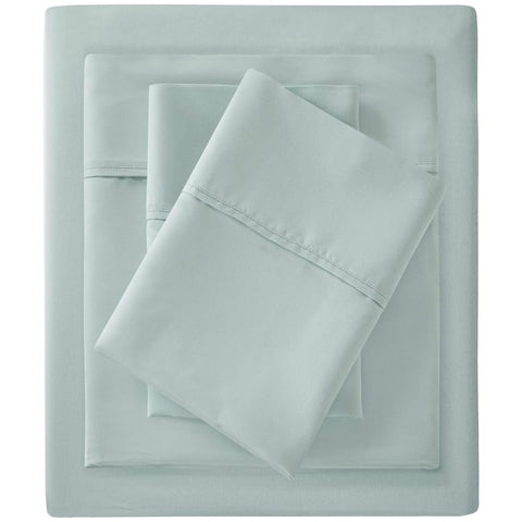 Oakestry 4-Piece Casual 1500 Thread Count Snowflake Wrinkle Resistant Bed Sheet Set Including Flat Sheet and Fitted Sheet Casual Cotton Blend, Seafoam