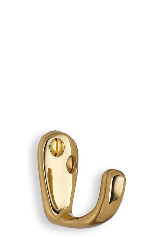 SMEDBO Single Coat Hook 1 1/2" Polished Brass