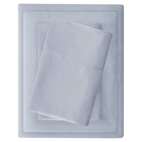 Oakestry (MP20-1187 4-Pc 3m Microcell Bed Sheet Set Ultra-Soft Wrinkle Resistant Deep Pocket Up to 18" Bedding-Set with Matching Pillow Case, Queen, Blue