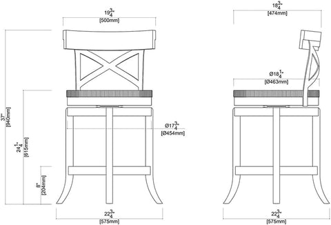24-Inch Myrtle Counter Stool Wooden Bar Chair White Wire-Brush Finish Farmhouse Kitchen Island Seating Rustic Wood Counter Height Dining Barstool for Home Bar