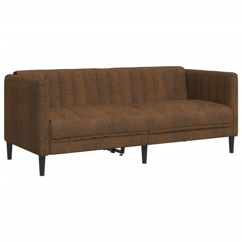 vidaXL 2-Seater Sofa - Faux Suede loveseat Settee - Brown Faux Leather Couch for Living Room/Lounge - Modern 69.3" x 30.1" x 29.3"