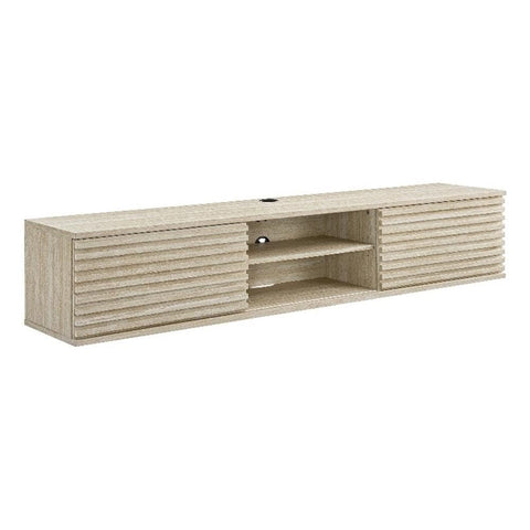 Modway Render Faux Travertine 71 Inch Floating TV Stand in Travertine