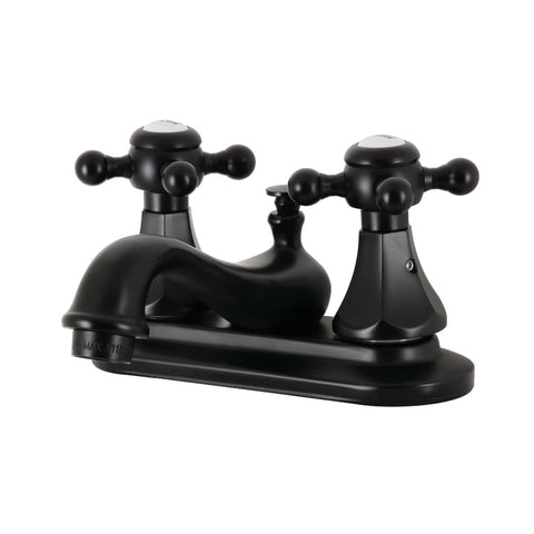 Kingston Brass KB600BX Metropolitan 4 in. Centerset Bathroom Faucet with Pop-Up Drain, Matte Black