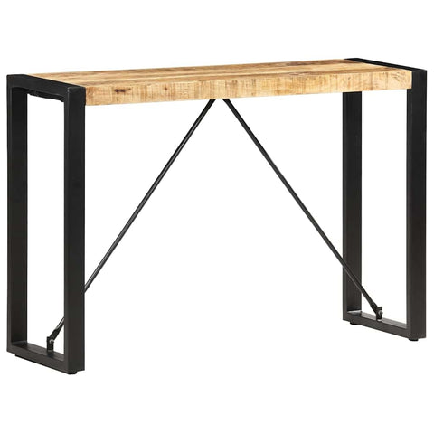 vidaXL Solid Mango Wood Console Table - Industrial Style Side Table with Metal Legs, Handcrafted Rectangular Hallway Table, Brown Light