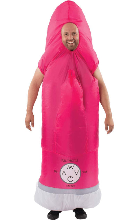Orion Costumes Men's Pink Inflatable Rabbit Vibrator Funny Stag Do Rude Fancy Dress Costume