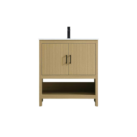 Elegant Kitchen and Bath Ira 30" Single Bathroom Vanity in Honey Brown