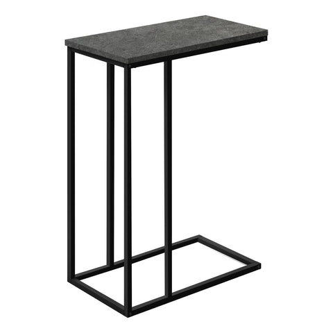Monarch Specialties I 3765 Accent Table, C-Shaped, End, Side, Snack, Living Room, Bedroom, Metal, Laminate, Grey, Black, Contemporary, Modern