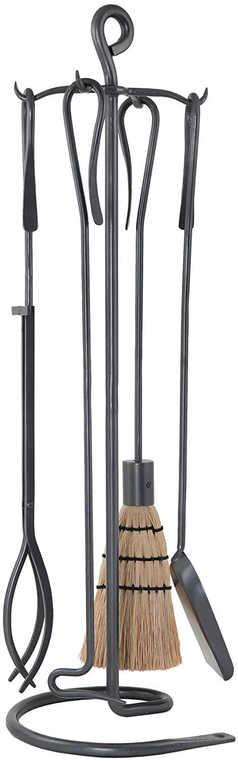 Oakestry WR-09 5-Piece Wrought Iron Tool Set, Shepherd's Hook