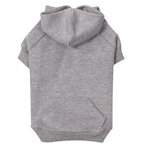 Zack & Zoey Polyester/Cotton Basic Dog Hoodie, Small, 12-Inch, Heather Gray