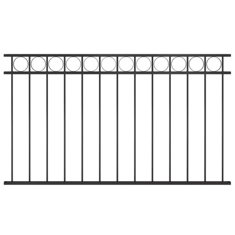vidaXL Fence Panel, Garden Fence, Fencing Border Edging for Yard Patio Lawn Outdoor, Landscape Fence Barrier, Steel 5.6'x2.6' Black