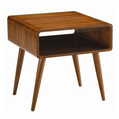 Boraam Zebra Series Alborg End Table, Rich Walnut